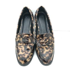 Patent Leopard Loafer, Size 9